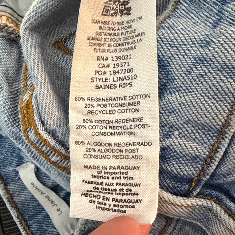 Frame Denim Le Jane Ankle Light Blue Jeans with Distressed Details Women's 27 - Picture 7 of 9